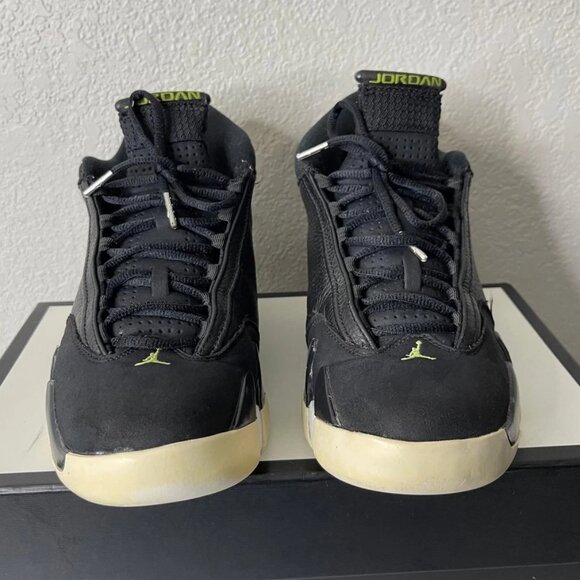 Nike Air Jordan 14 Retro 2016 487471-005 Black White Indiglo Leather Men's 11 US - Picture 1 of 10
